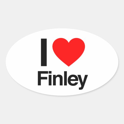 ik hou van finley ovale sticker (Voorkant)