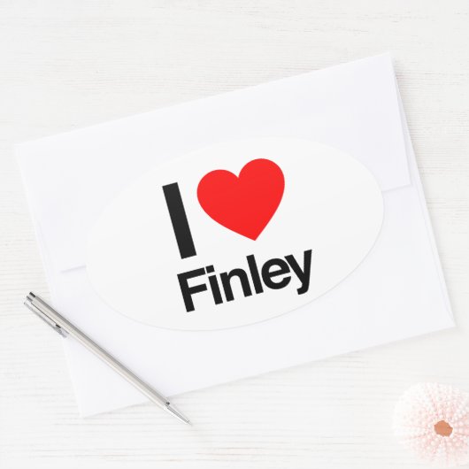 ik hou van finley ovale sticker (Envelop)