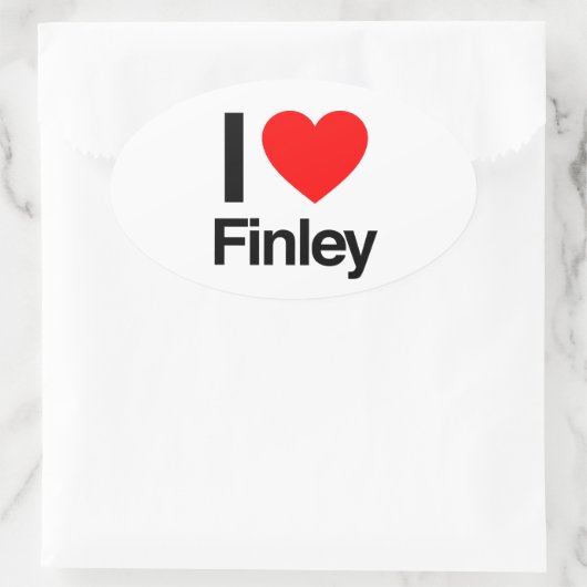 ik hou van finley ovale sticker (Tas)