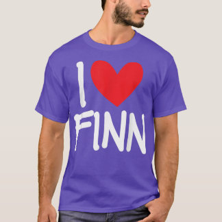 Ik hou van Finn naam Persoonlijke Mannen Guy BFF F T-shirt