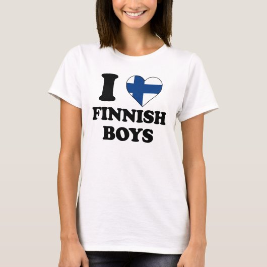 Ik hou van Finse jongens T-shirt (Voorkant)