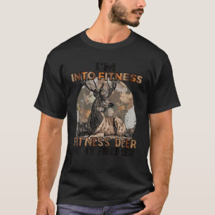 Ik hou van fitness fit hert in mijn vriezer herten t-shirt