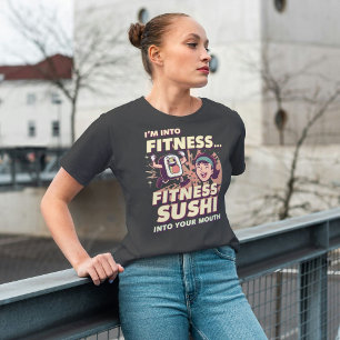 Ik hou van fitness. Fitness sushi in mijn mond T-shirt