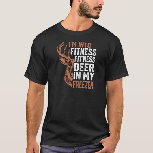 Ik hou van fitness herten diepvriezer grappige jag t-shirt (Voorkant)