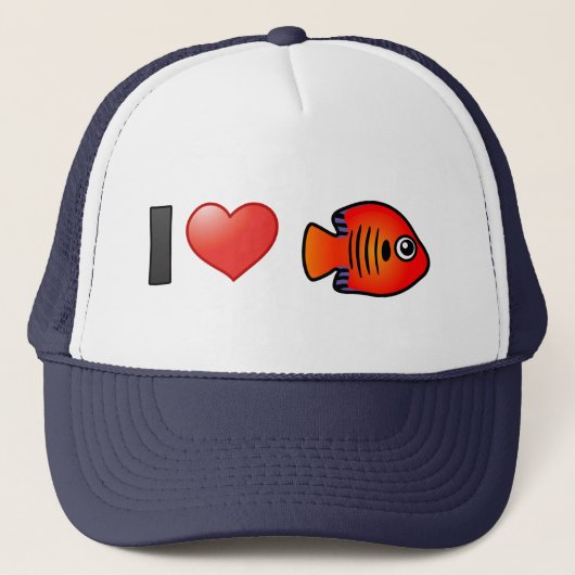 Ik hou van Flame Angelfish Trucker Pet (Voorkant)