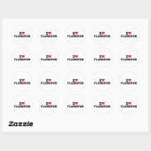 Ik hou van Flamenco Ronde Sticker (Vel)