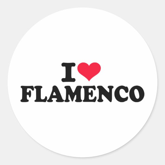 Ik hou van Flamenco Ronde Sticker (Voorkant)
