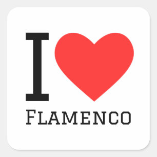 Ik hou van flamenco vierkante sticker