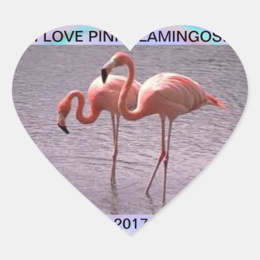 IK HOU VAN FLAMINGOS 2017 HART STICKER (Voorkant)