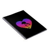 Ik hou van flamingo's 80s Retro Hart Zonsondergang Notitieboek (Rechterzijde)
