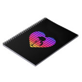 Ik hou van flamingo's 80s Retro Hart Zonsondergang Notitieboek (Linkerzijde)