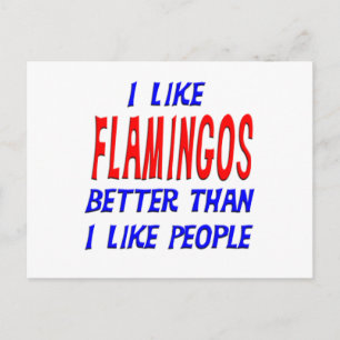Ik hou van flamingos beter dan ik hou van mensen briefkaart