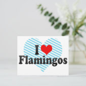 Ik hou van Flamingos Briefkaart (Staand voorkant)
