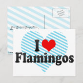 Ik hou van Flamingos Briefkaart (Voorkant / Achterkant)