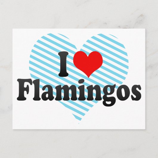 Ik hou van Flamingos Briefkaart (Voorkant)