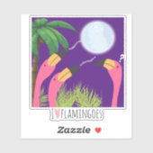 Ik hou van flamingo's die huilen bij de tropische  sticker (Vel)