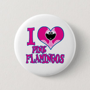 Ik hou van flamingo's ronde button 5,7 cm