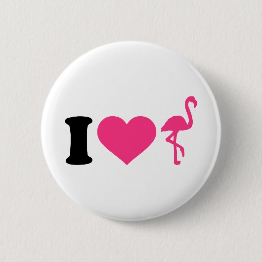 Ik hou van flamingos ronde button 5,7 cm (Voorkant)