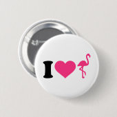 Ik hou van flamingos ronde button 5,7 cm (Voorkant /achterkant)