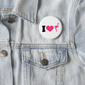 Ik hou van flamingos ronde button 5,7 cm (In situ)