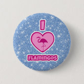 Ik hou van Flamingos Ronde Button 5,7 Cm (Voorkant)