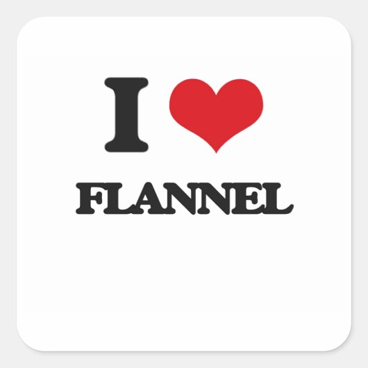 Ik hou van FLANNEL Vierkante Sticker (Voorkant)