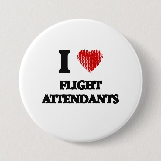 Ik hou van Flight Attendants Ronde Button 7,6 Cm (Voorkant)