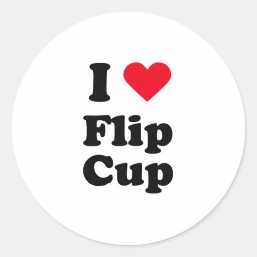 Ik hou van flip cup ronde sticker (Voorkant)