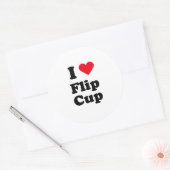 Ik hou van flip cup ronde sticker (Envelop)
