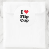 Ik hou van flip cup ronde sticker (Tas)