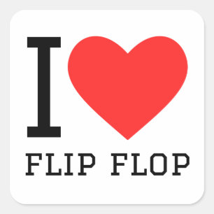 Ik hou van flip flop vierkante sticker
