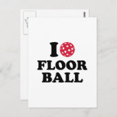 Ik hou van Floorball Briefkaart (Voorkant / Achterkant)