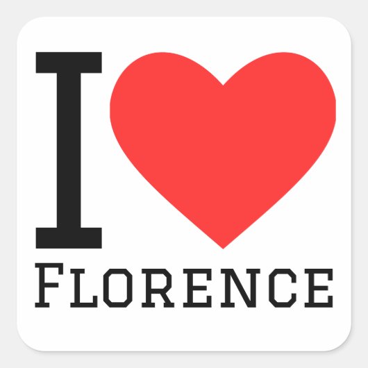 Ik hou van Florence Vierkante Sticker (Voorkant)