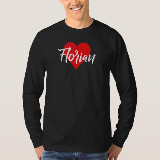 Ik hou van Florian voornaam Liefde Hart T-shirt (Voorkant)