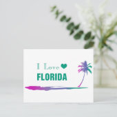 Ik hou van Florida Colorful Green Briefkaart (Staand voorkant)