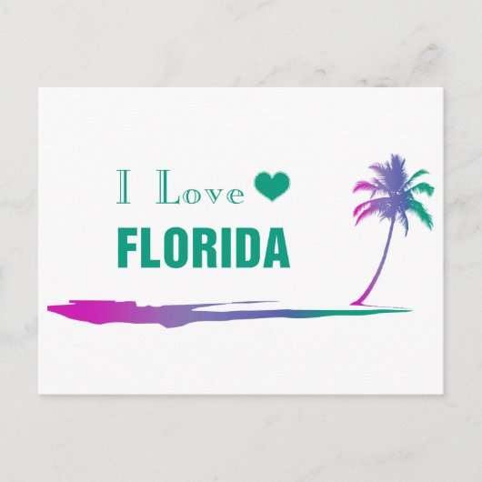 Ik hou van Florida Colorful Green Briefkaart (Voorkant)