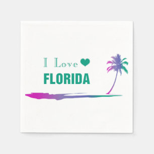 Ik hou van Florida Colorful Green Napkins Servet