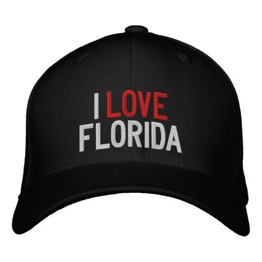 Ik hou van FLORIDA Geborduurde Pet (Voorkant)
