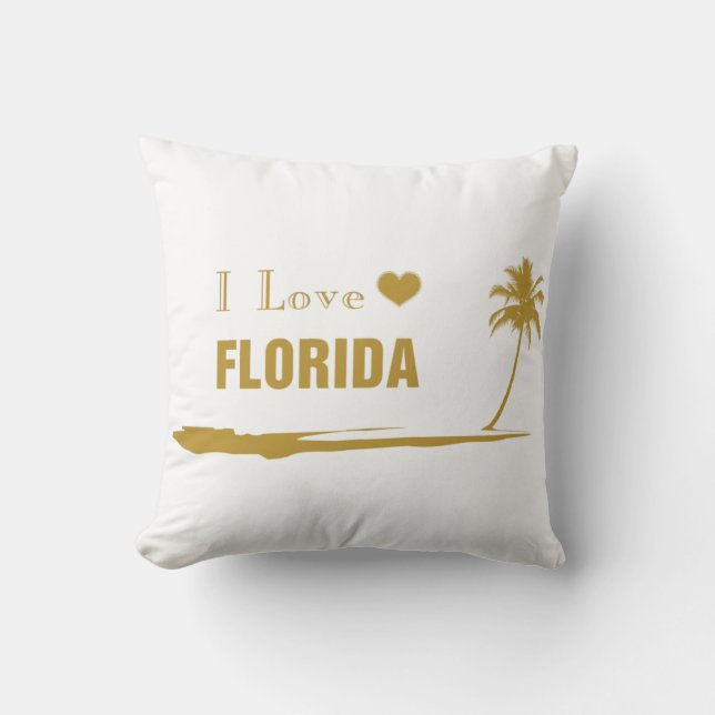 Ik hou van Florida Goud Kussen (Voorkant)