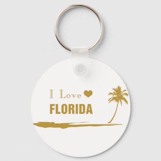 Ik hou van Florida Goud Sleutelhanger (Voorkant)