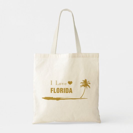 Ik hou van Florida Goud Tote Bag (Achterkant)