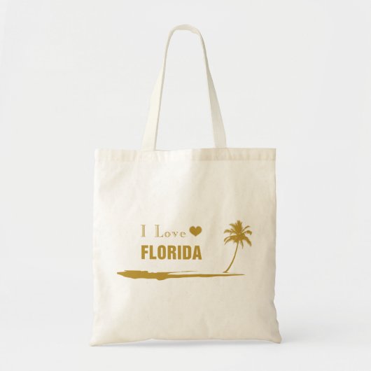 Ik hou van Florida Goud Tote Bag (Voorkant)