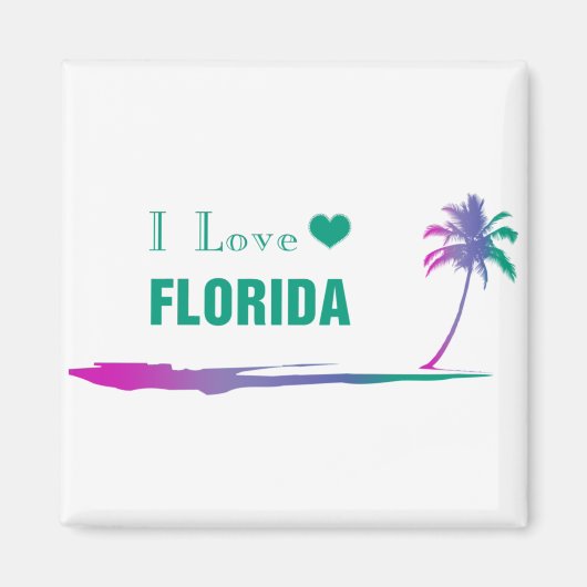 Ik hou van Florida Kleurrijk Groen Magneet (Voorkant)