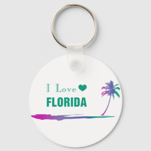 Ik hou van Florida Kleurrijke Groene Sleutelhanger