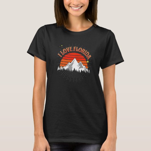 Ik hou van Florida Native Mountains Sunrise Sarcas T-shirt (Voorkant)