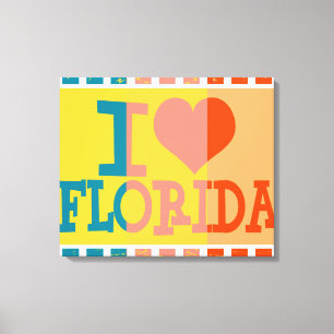 Ik hou van Florida - Pop kunst 2 Canvas Afdruk