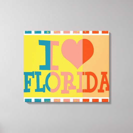 Ik hou van Florida - Pop kunst 2 Canvas Afdruk (Voorkant)