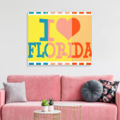 Ik hou van Florida - Pop kunst 2 Canvas Afdruk (Insitu (Woonkamer))