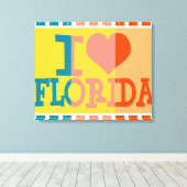 Ik hou van Florida - Pop kunst 2 Canvas Afdruk (Insitu (Houten vloer))