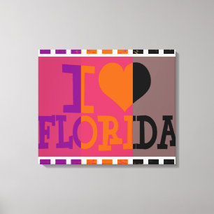 Ik hou van Florida - Pop kunst 3 Canvas Afdruk